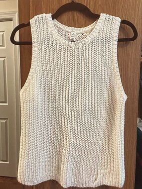 Old Navy Cream Open-Stitch Knit Tank